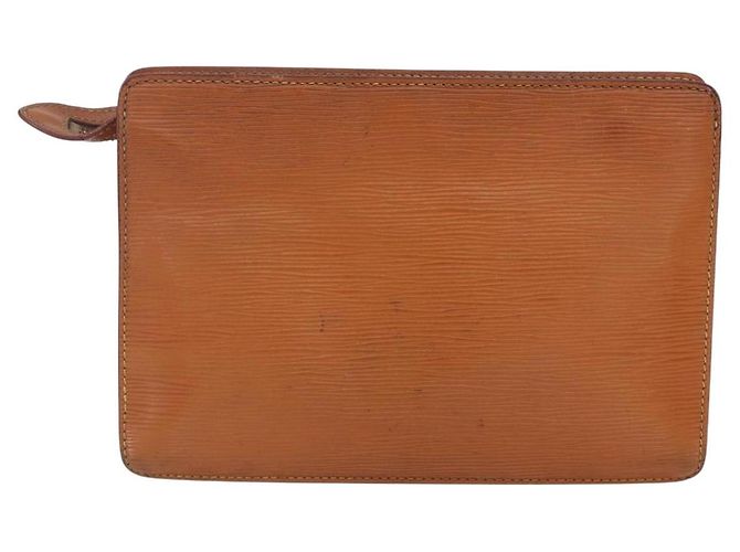 LOUIS VUITTON Pochette Masculina Epi Bolsa Marrom Zipangu Dourado M52528 LV Auth th6459 - vista 2