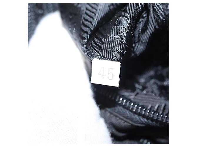 Borsa a mano PRADA in nylon nero argento Auth BA7771 - vista 12