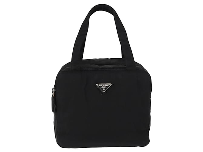 Borsa a mano PRADA in nylon nero argento Auth BA7771 - vista 13