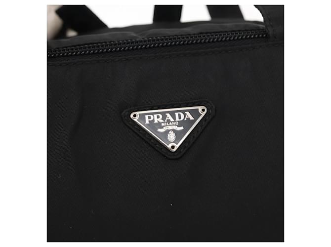 Borsa a mano PRADA in nylon nero argento Auth BA7771 - vista 18