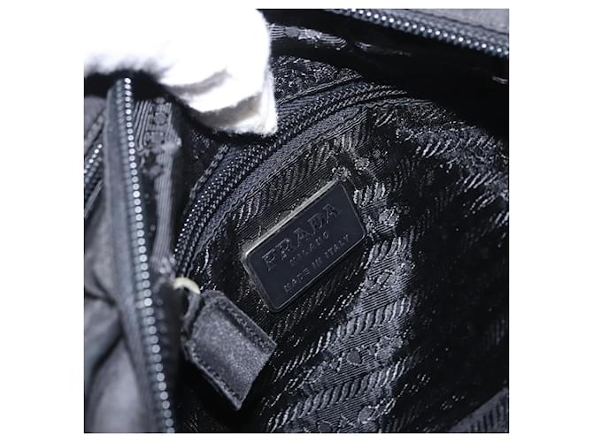Borsa a mano PRADA in nylon nero argento Auth BA7771 - vista 19