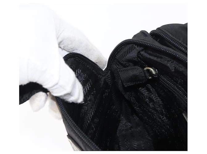 Borsa a mano PRADA in nylon nero argento Auth BA7771 - vista 21