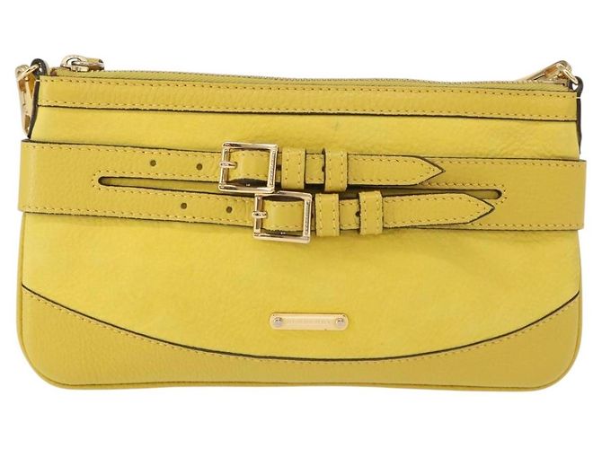 Burberry Borsa a spalla in pelle giallo oro Auth ka283 D'oro - vista 13