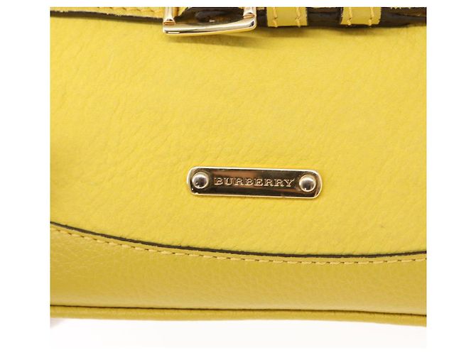 Burberry Borsa a spalla in pelle giallo oro Auth ka283 D'oro - vista 17
