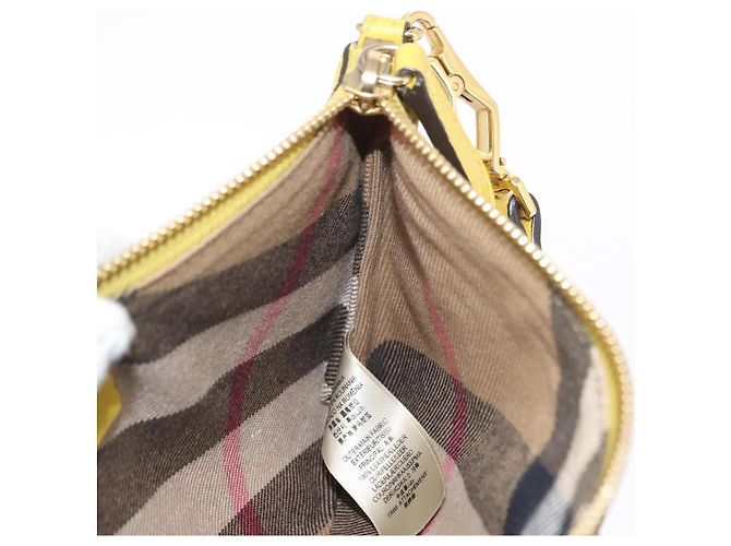 Burberry Borsa a spalla in pelle giallo oro Auth ka283 D'oro - vista 19