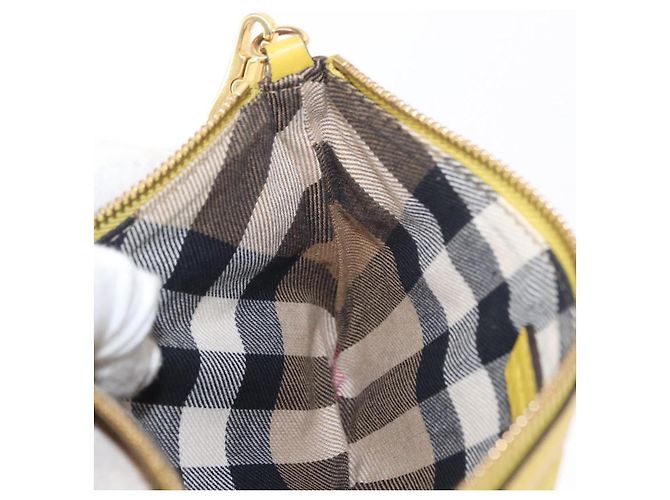 Burberry Borsa a spalla in pelle giallo oro Auth ka283 D'oro - vista 20