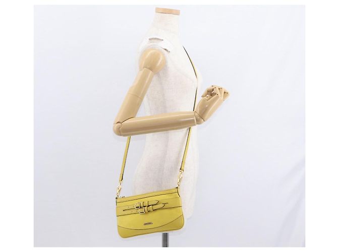 Burberry Borsa a spalla in pelle giallo oro Auth ka283 D'oro - vista 21