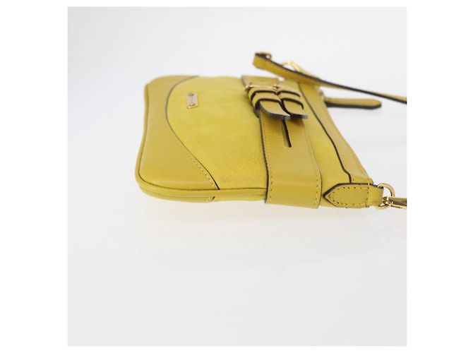Burberry Borsa a spalla in pelle giallo oro Auth ka283 D'oro - vista 3