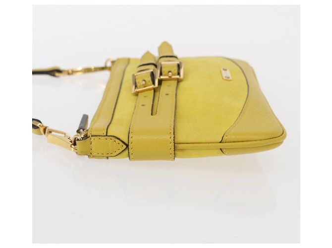 Burberry Borsa a spalla in pelle giallo oro Auth ka283 D'oro - vista 4