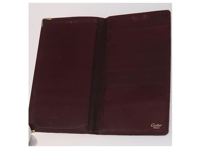 CARTIER Cartera Must Line Cuero 13 Set Burdeos Auth bs30041 - vista 10