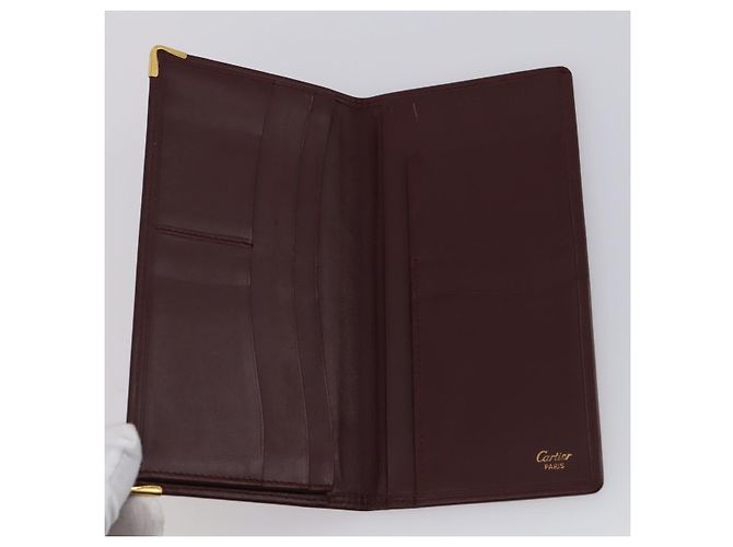 CARTIER Cartera Must Line Cuero 13 Set Burdeos Auth bs30041 - vista 11