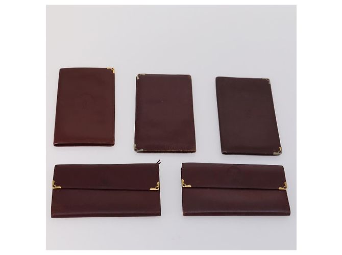 CARTIER Cartera Must Line Cuero 13 Set Burdeos Auth bs30041 - vista 14