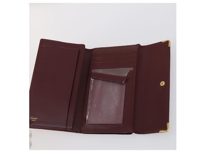 CARTIER Cartera Must Line Cuero 13 Set Burdeos Auth bs30041 - vista 17