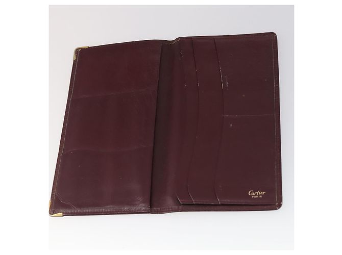 CARTIER Cartera Must Line Cuero 13 Set Burdeos Auth bs30041 - vista 19