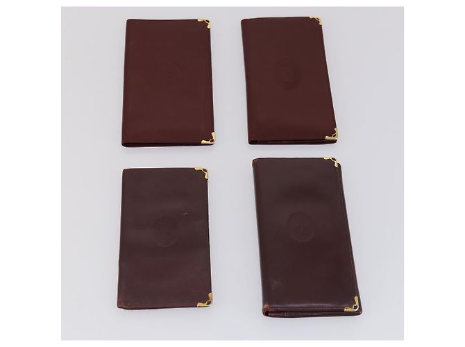 CARTIER Cartera Must Line Cuero 13 Set Burdeos Auth bs30041 - vista 2