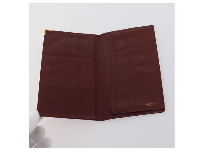 CARTIER Cartera Must Line Cuero 13 Set Burdeos Auth bs30041 - vista 21