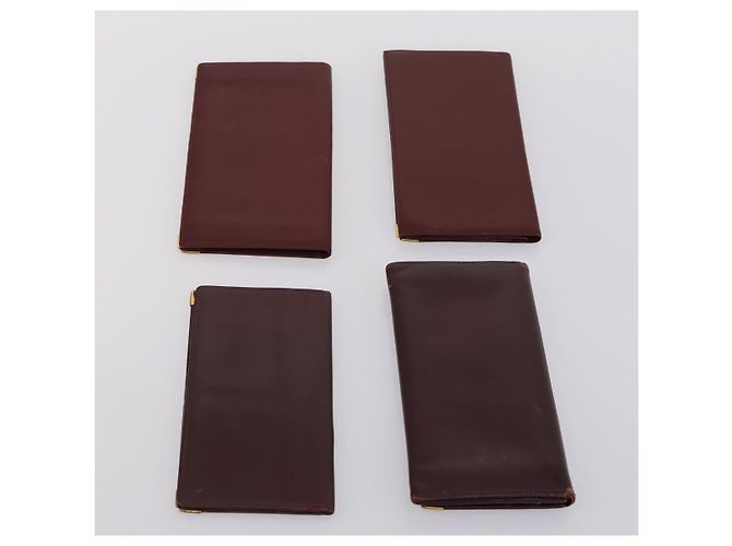 CARTIER Cartera Must Line Cuero 13 Set Burdeos Auth bs30041 - vista 3