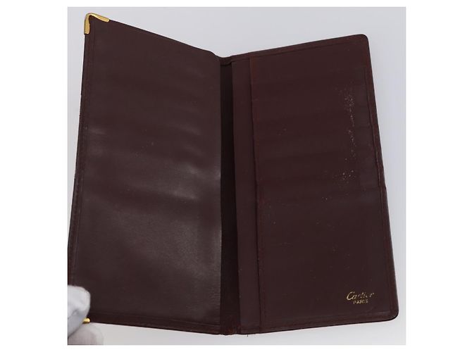 CARTIER Cartera Must Line Cuero 13 Set Burdeos Auth bs30041 - vista 4