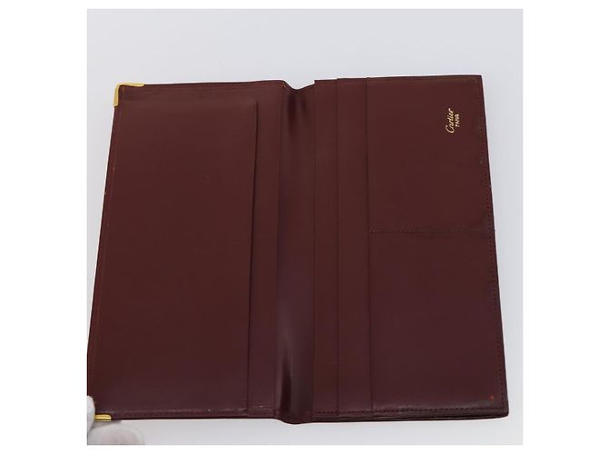 CARTIER Cartera Must Line Cuero 13 Set Burdeos Auth bs30041 - vista 6