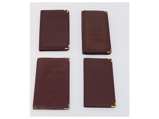 CARTIER Cartera Must Line Cuero 13 Set Burdeos Auth bs30041 - vista 8
