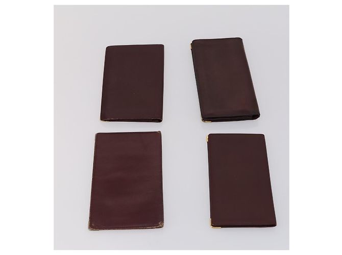 CARTIER Cartera Must Line Cuero 13 Set Burdeos Auth bs30041 - vista 9