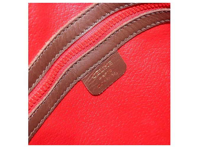 Céline Borsa a Spalla CELINE Circle in Pelle Marrone Oro Auth 153852 D'oro - vista 18