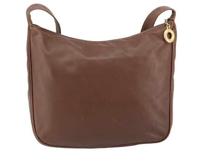 Céline Borsa a Spalla CELINE Circle in Pelle Marrone Oro Auth 153852 D'oro - vista 2