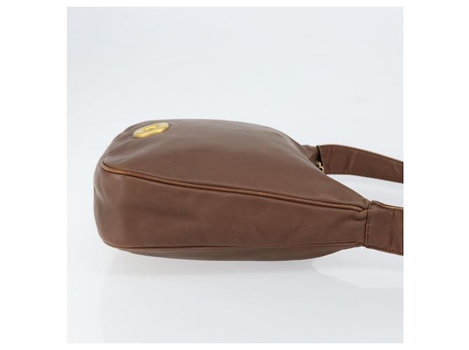 Céline Borsa a Spalla CELINE Circle in Pelle Marrone Oro Auth 153852 D'oro - vista 3