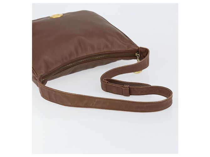 Céline Borsa a Spalla CELINE Circle in Pelle Marrone Oro Auth 153852 D'oro - vista 7