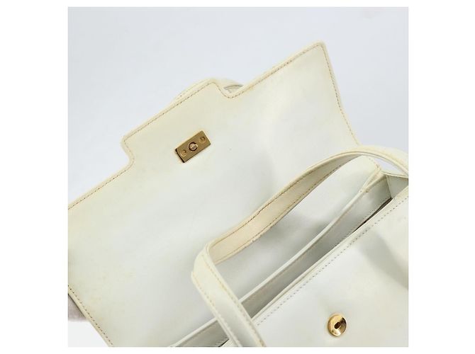Borsa a mano GUCCI in pelle bianca e oro Auth 154583 Bianco D'oro - vista 10