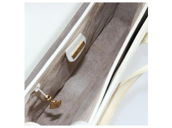Borsa a mano GUCCI in pelle bianca e oro Auth 154583 Bianco D'oro - vista 11
