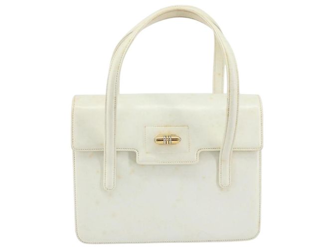 Borsa a mano GUCCI in pelle bianca e oro Auth 154583 Bianco D'oro - vista 13