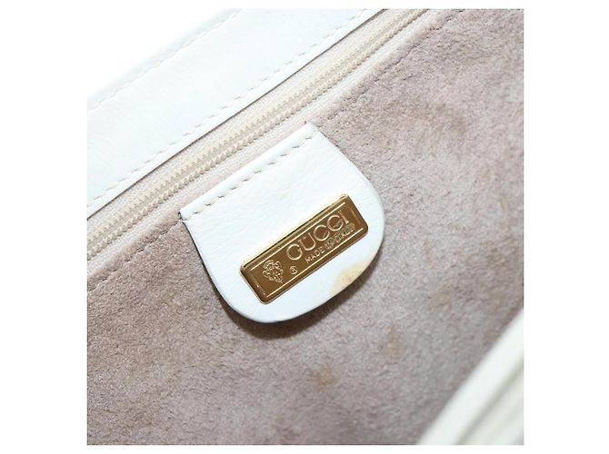 Borsa a mano GUCCI in pelle bianca e oro Auth 154583 Bianco D'oro - vista 18