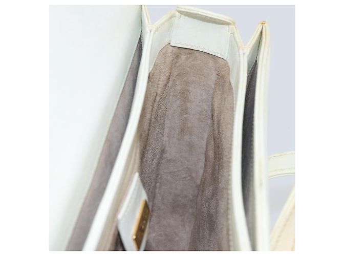 Borsa a mano GUCCI in pelle bianca e oro Auth 154583 Bianco D'oro - vista 19