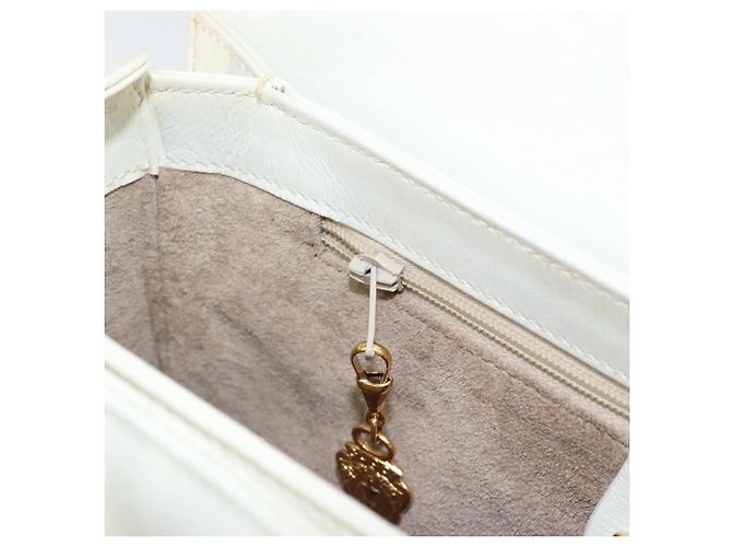 Borsa a mano GUCCI in pelle bianca e oro Auth 154583 Bianco D'oro - vista 21