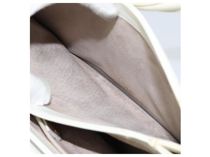 Borsa a mano GUCCI in pelle bianca e oro Auth 154583 Bianco D'oro - vista 23