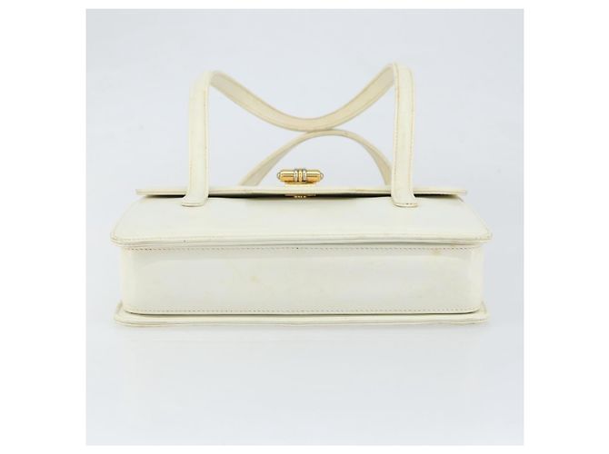 Borsa a mano GUCCI in pelle bianca e oro Auth 154583 Bianco D'oro - vista 5