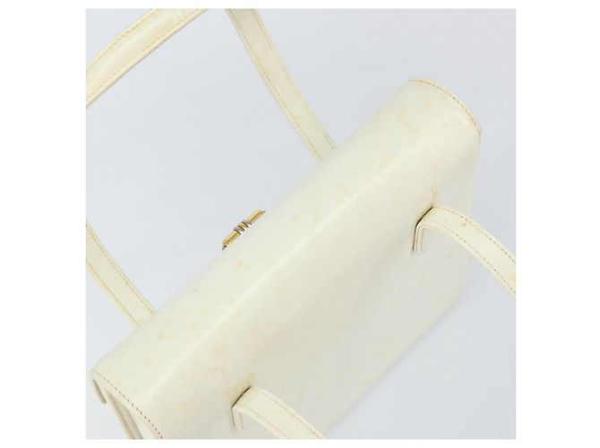 Borsa a mano GUCCI in pelle bianca e oro Auth 154583 Bianco D'oro - vista 6