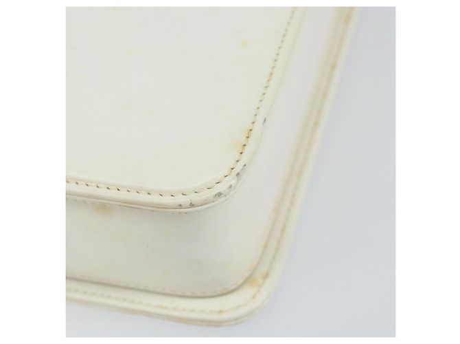 Borsa a mano GUCCI in pelle bianca e oro Auth 154583 Bianco D'oro - vista 9
