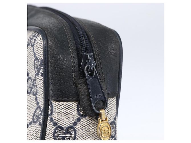 GUCCI GG Tela Sherry Line Clutch Rosso Blu 14.014.3553 Auth BA8450 Blu navy - vista 8