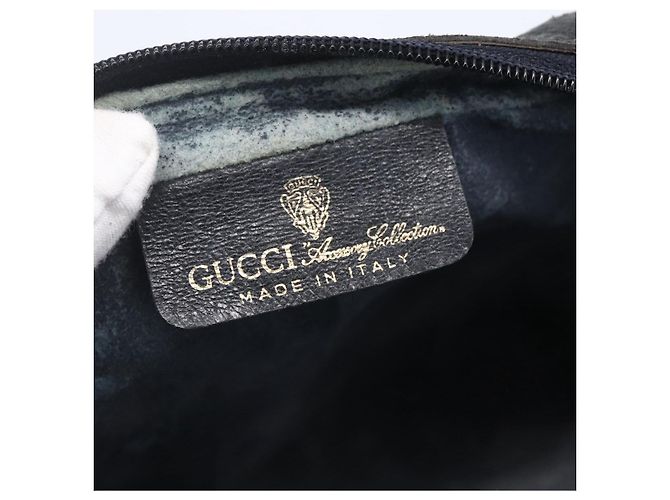 GUCCI GG Tela Sherry Line Clutch Rosso Blu 14.014.3553 Auth BA8450 Blu navy - vista 9