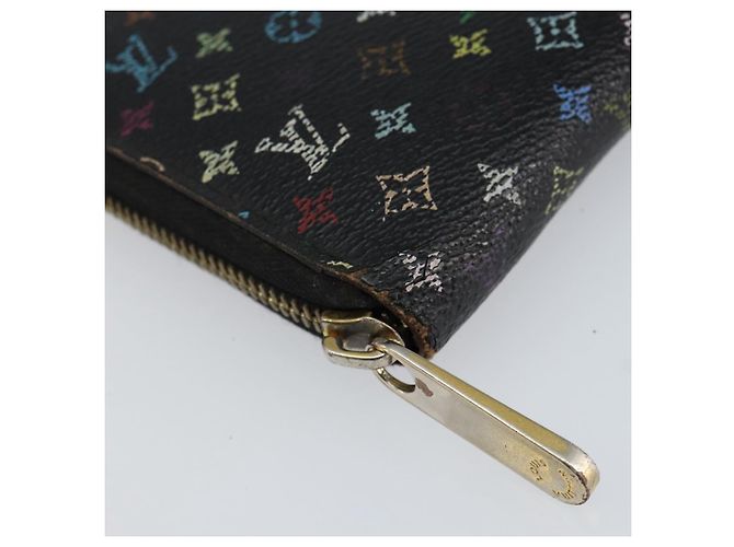 LOUIS VUITTON Monogram Multicolor Zippy Wallet Black M60243 LV Auth BA8385 - view 14