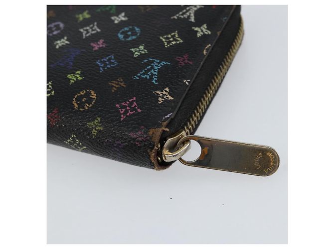 LOUIS VUITTON Monogram Multicolor Zippy Wallet Black M60243 LV Auth BA8385 - view 15
