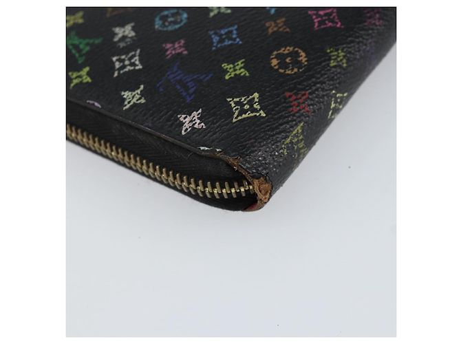 LOUIS VUITTON Monogram Multicolor Zippy Wallet Black M60243 LV Auth BA8385 - view 16