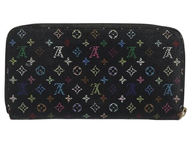 LOUIS VUITTON Monogram Multicolor Zippy Wallet Black M60243 LV Auth BA8385 - view 2