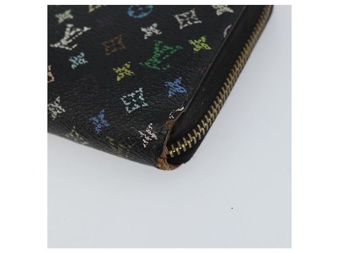LOUIS VUITTON Monogram Multicolor Zippy Wallet Black M60243 LV Auth BA8385 - view 7