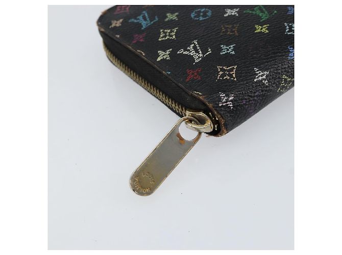 LOUIS VUITTON Monogram Multicolor Zippy Wallet Black M60243 LV Auth BA8385 - view 8