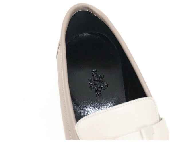 Hermès HERMES Mokassin Royale Schuhe Leder Beige Auth BA7957M - Ansicht 17