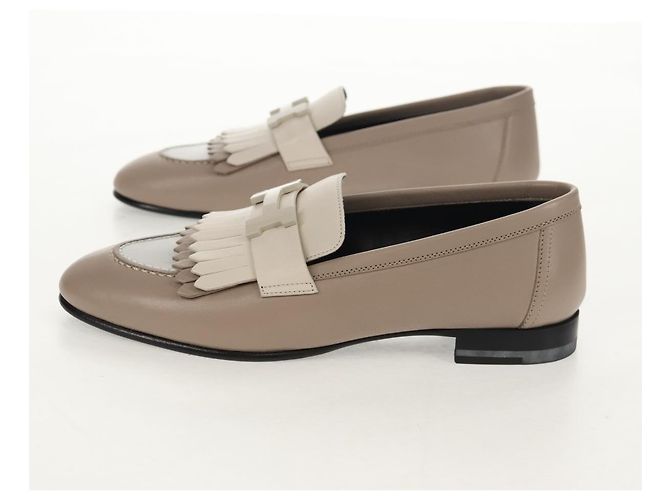 Hermès HERMES Mokassin Royale Schuhe Leder Beige Auth BA7957M - Ansicht 3