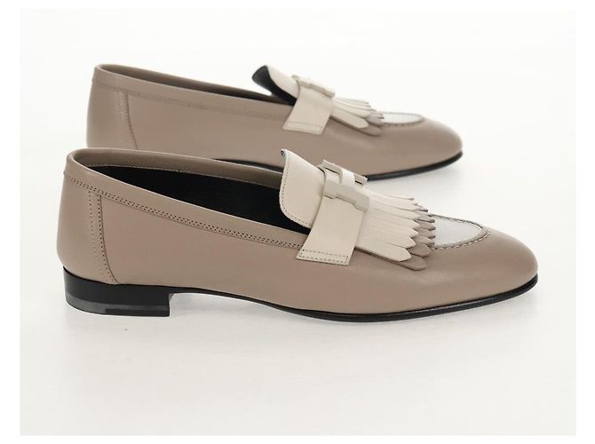Hermès HERMES Mokassin Royale Schuhe Leder Beige Auth BA7957M - Ansicht 4